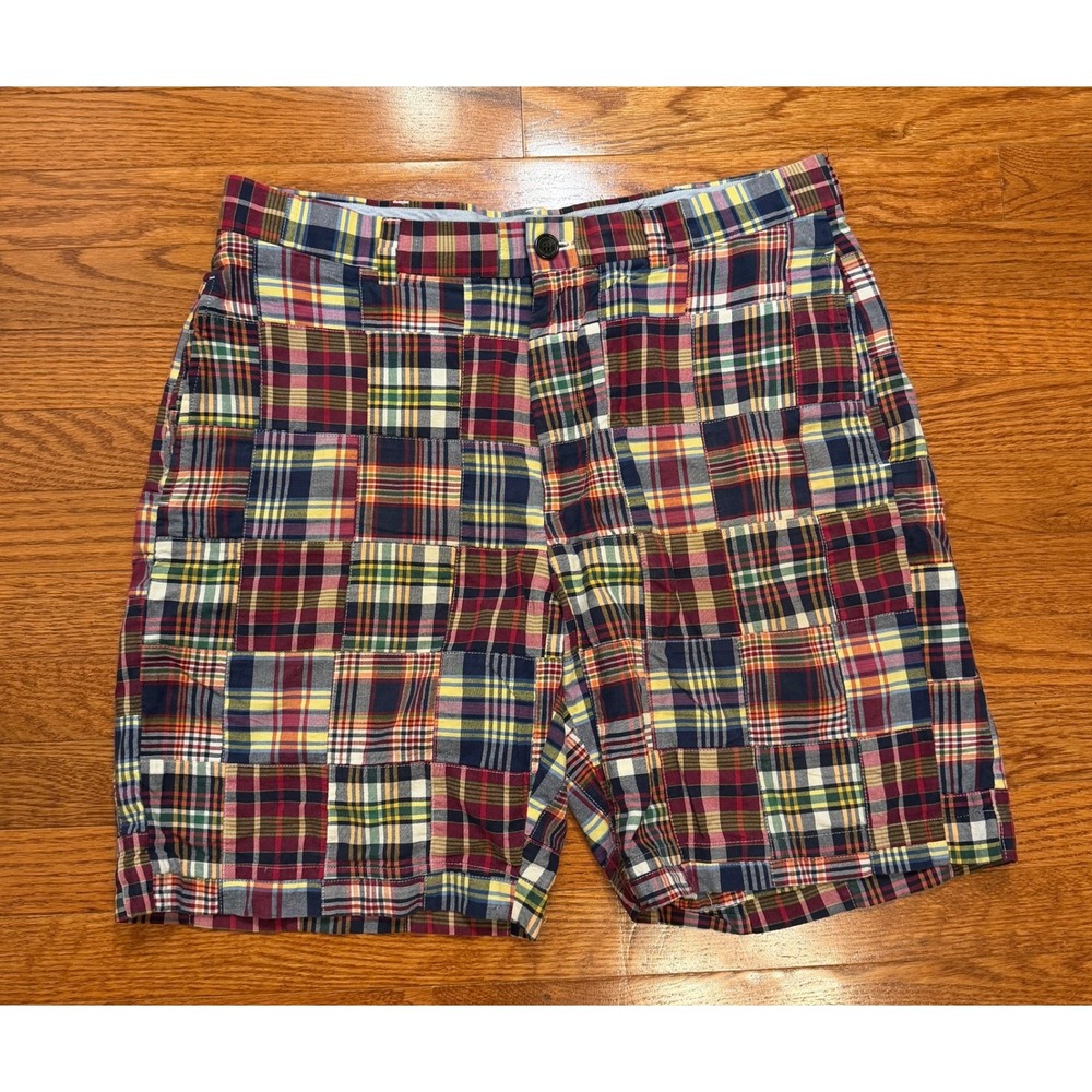 Brooks Brothers Patchwork Madras Shorts Mens 35 Multicolor Plaid Preppy 9"